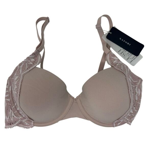 Natori Bra SIZE 30D Rose White Lush Demi Contour Underwire 711309 NEW - Picture 1 of 11